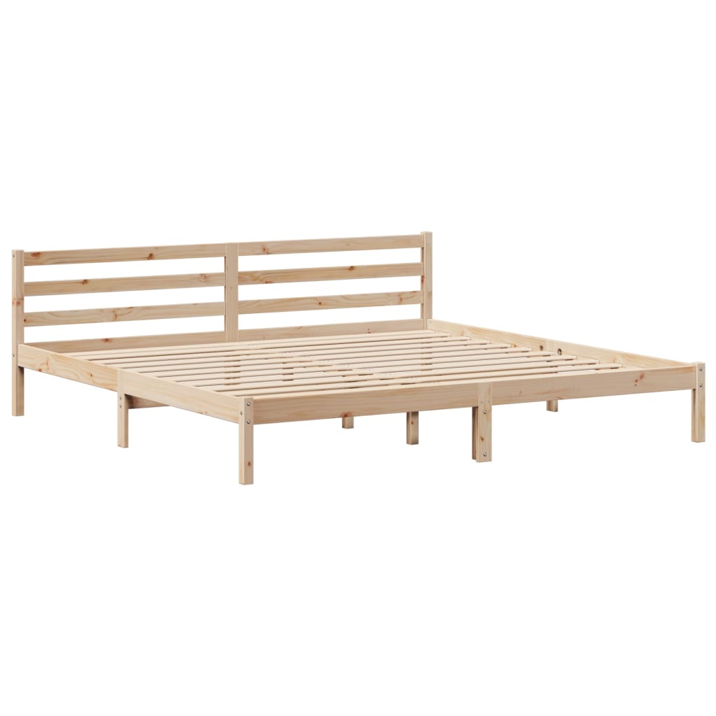 vidaXL Pat cu bibliotecă fără saltea, 200x200 cm, lemn masiv de pin