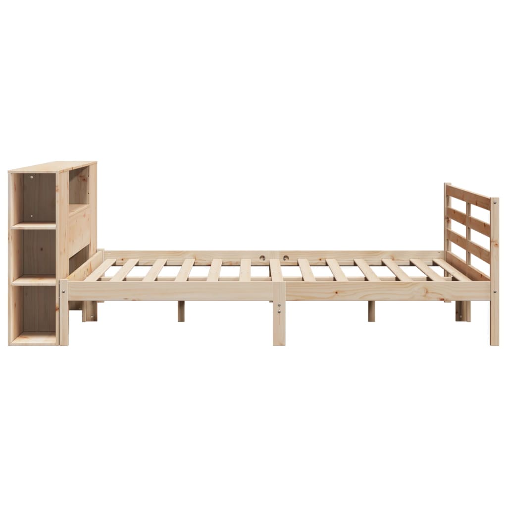 vidaXL Pat cu bibliotecă fără saltea, 200x200 cm, lemn masiv de pin