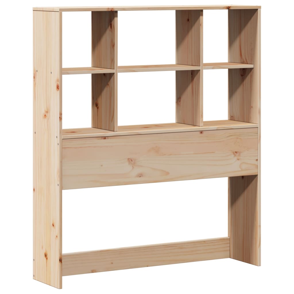 vidaXL Pat cu bibliotecă fără saltea, 90x200 cm, lemn masiv pin vidaXL Pat cu bibliotecă fără saltea, 90x200 cm, lemn masiv pin
