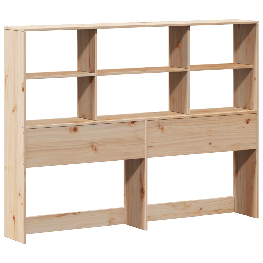 vidaXL Pat cu bibliotecă fără saltea, 150x200 cm, lemn masiv de pin