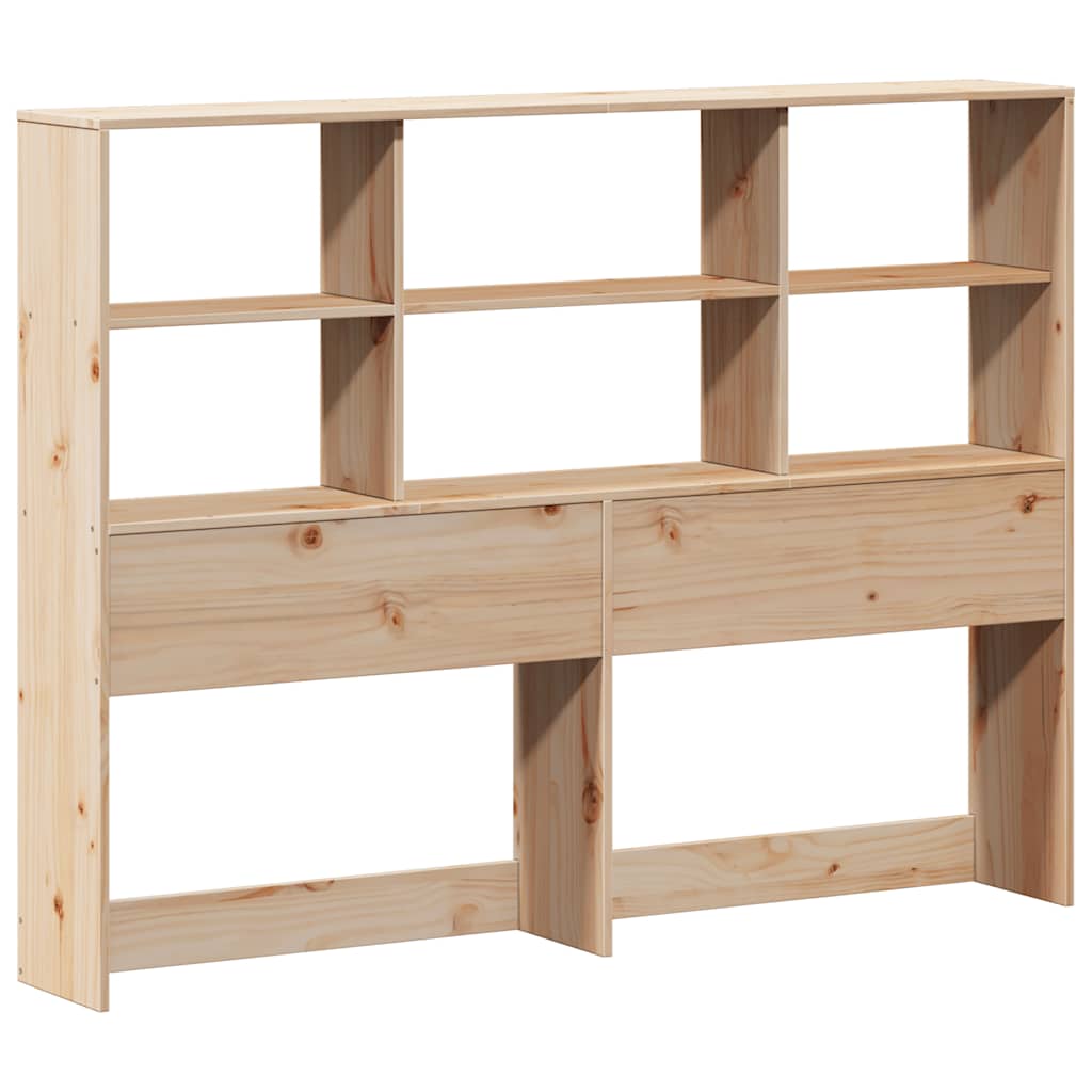 vidaXL Pat cu bibliotecă fără saltea, 160x200 cm, lemn masiv de pin