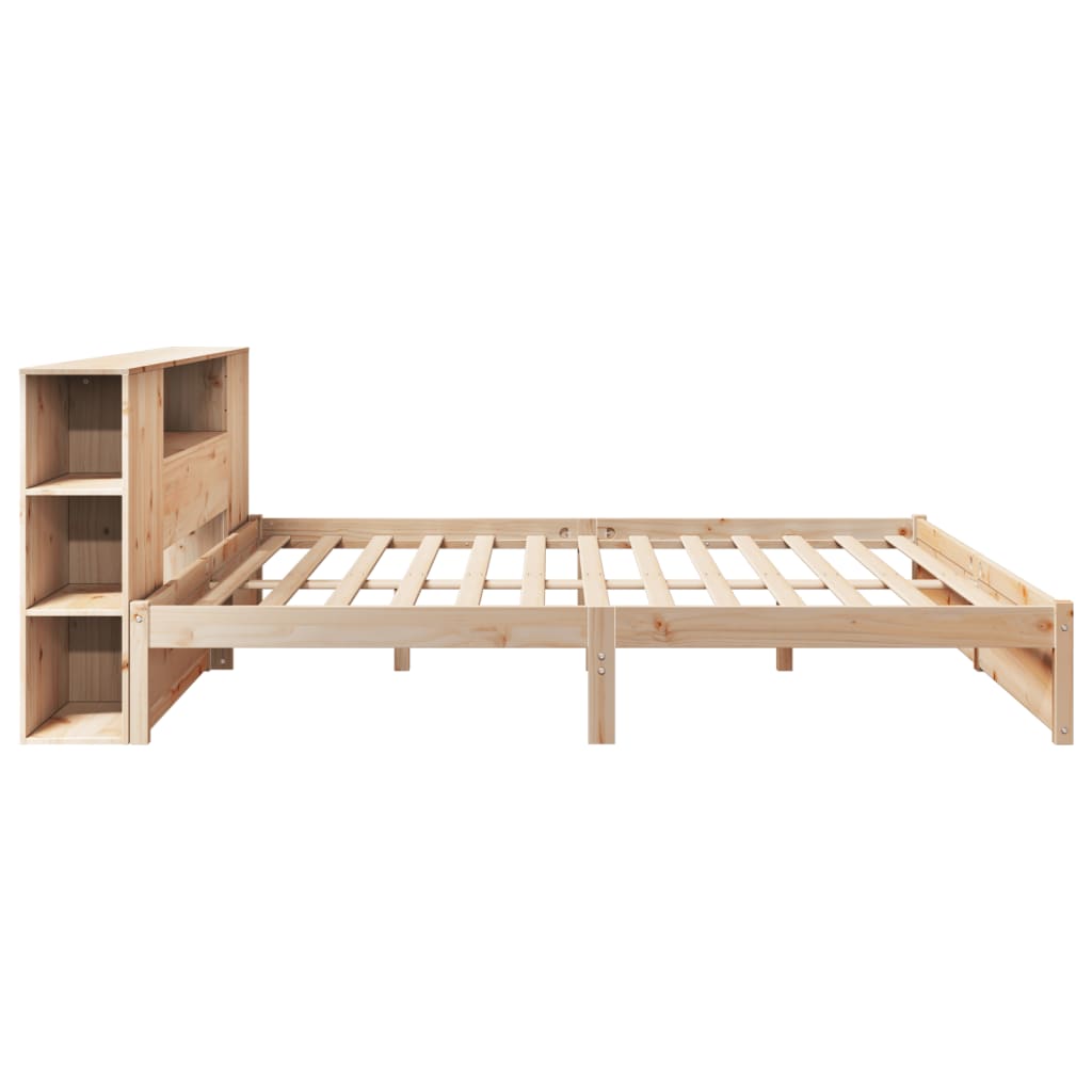 vidaXL Pat cu bibliotecă fără saltea, 180x200 cm, lemn masiv de pin