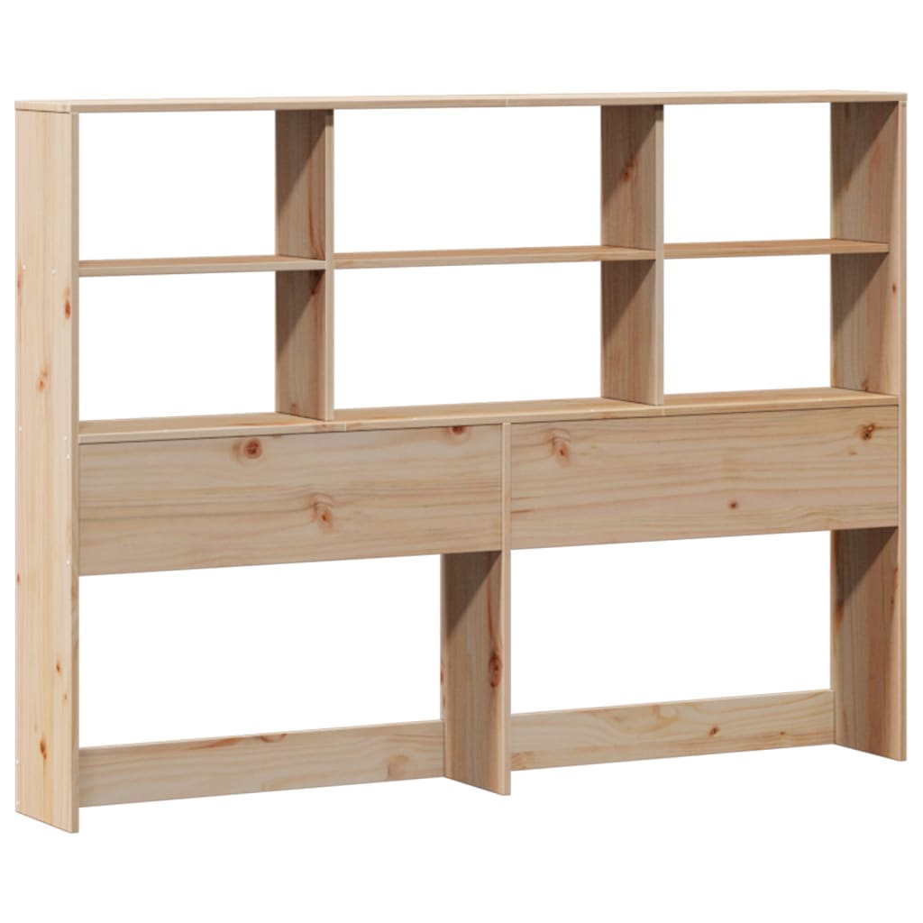 vidaXL Pat cu bibliotecă fără saltea, 140x200 cm, lemn masiv de pin
