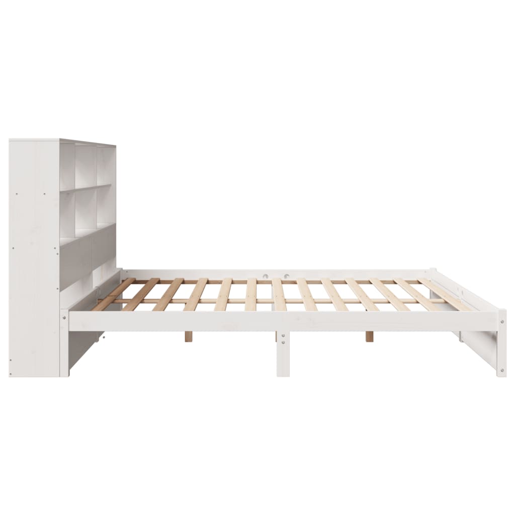 vidaXL Pat cu bibliotecă fără saltea, 180x200 cm, lemn masiv de pin