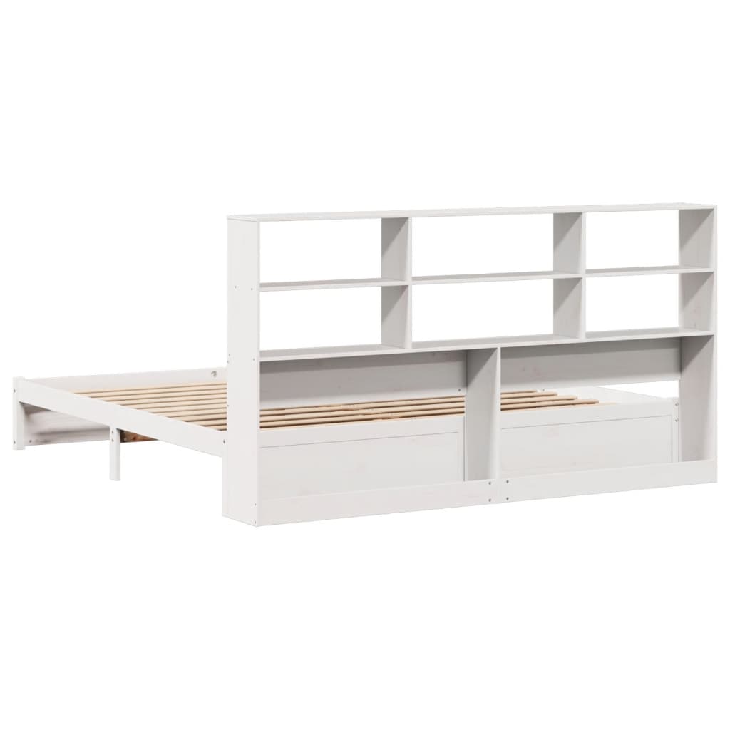 vidaXL Pat cu bibliotecă fără saltea, 180x200 cm, lemn masiv de pin