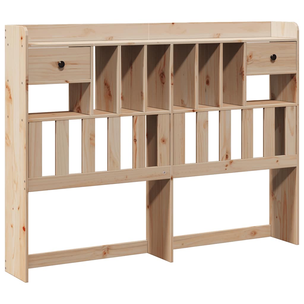 vidaXL Pat cu bibliotecă fără saltea, 140x190 cm, lemn masiv de pin vidaXL Pat cu bibliotecă fără saltea, 140x190 cm, lemn masiv de pin