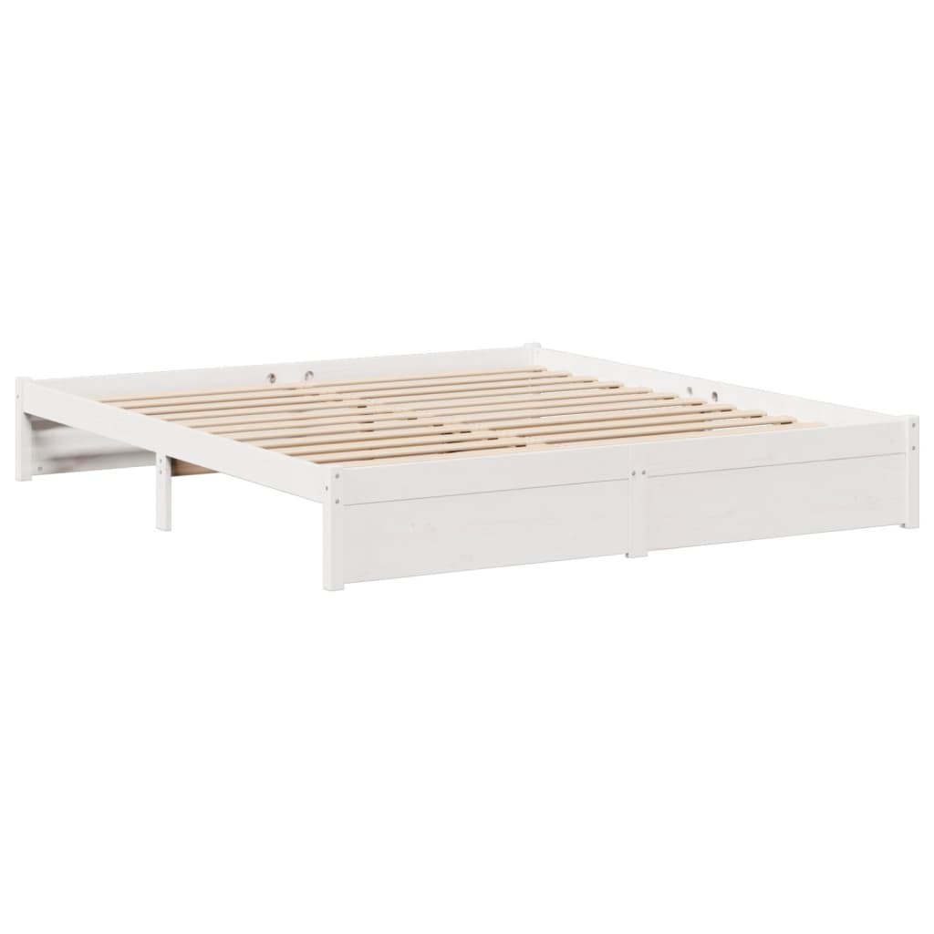 vidaXL Pat cu bibliotecă fără saltea, 180x200 cm, lemn masiv de pin