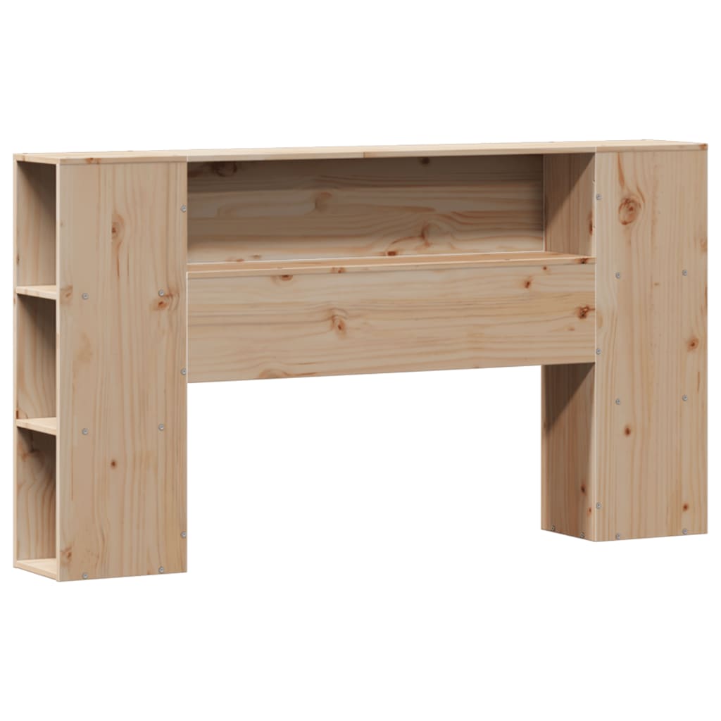 vidaXL Pat cu bibliotecă fără saltea, 120x190 cm, lemn masiv de pin vidaXL Pat cu bibliotecă fără saltea, 120x190 cm, lemn masiv de pin
