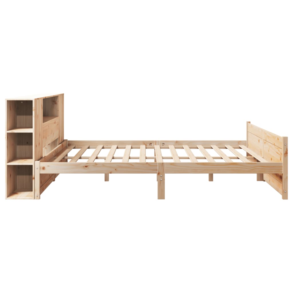 vidaXL Pat cu bibliotecă fără saltea, 180x200 cm, lemn masiv de pin
