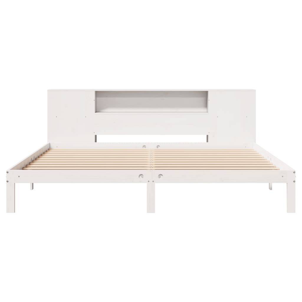 vidaXL Pat cu bibliotecă fără saltea, 180x200 cm, lemn masiv de pin