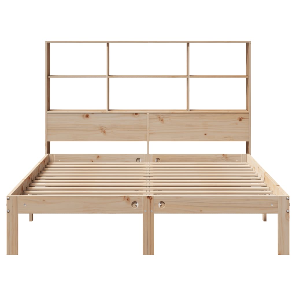 vidaXL Pat cu bibliotecă fără saltea, 160x200 cm, lemn masiv de pin vidaXL Pat cu bibliotecă fără saltea, 160x200 cm, lemn masiv de pin