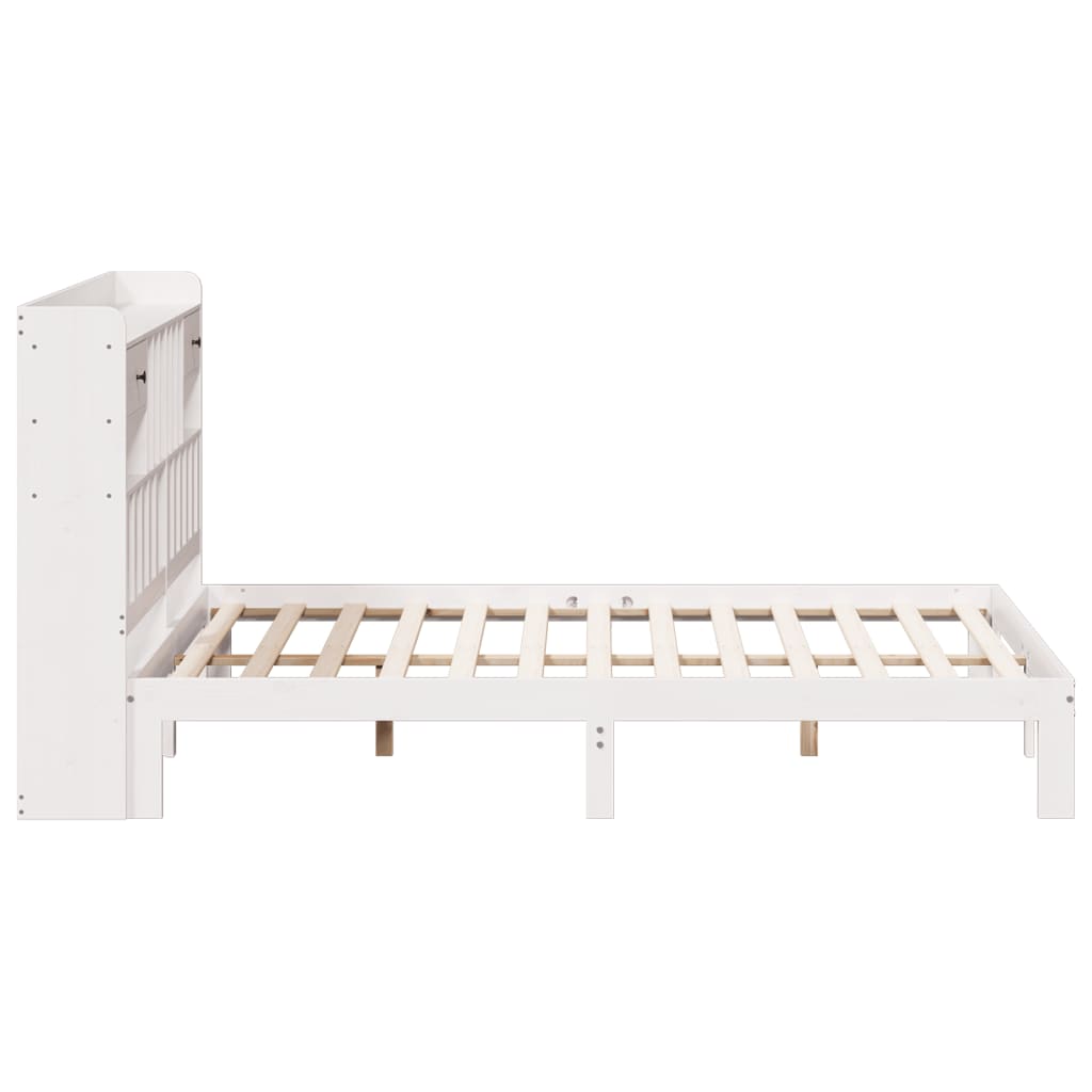 vidaXL Pat cu bibliotecă fără saltea, 180x200 cm, lemn masiv de pin