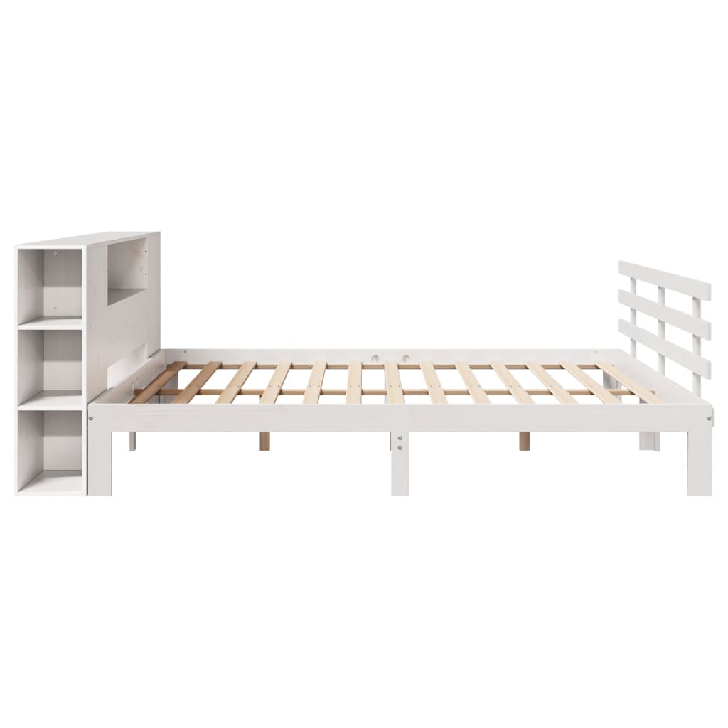 vidaXL Pat cu bibliotecă fără saltea, 180x200 cm, lemn masiv de pin