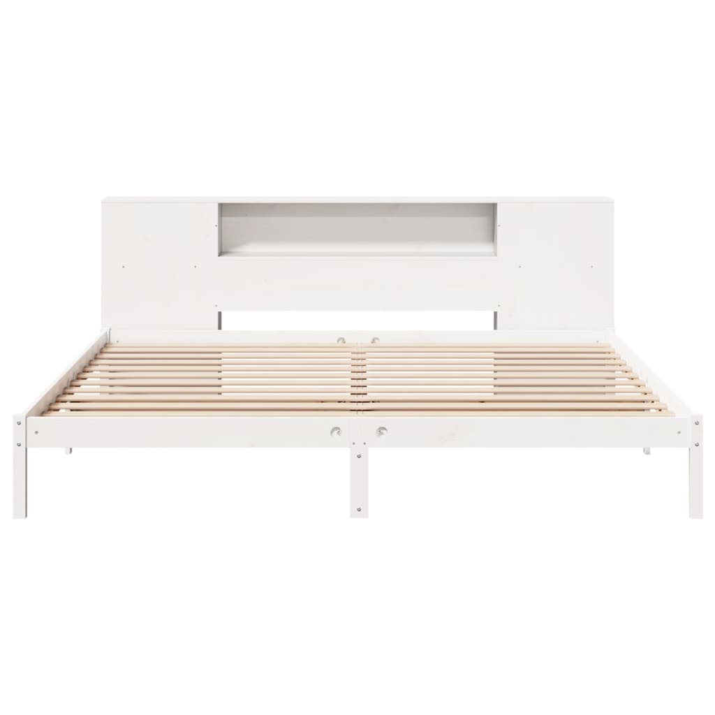vidaXL Pat cu bibliotecă fără saltea, 180x200 cm, lemn masiv de pin