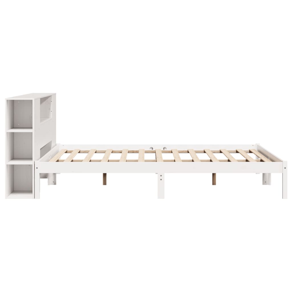 vidaXL Pat cu bibliotecă fără saltea, 180x200 cm, lemn masiv de pin