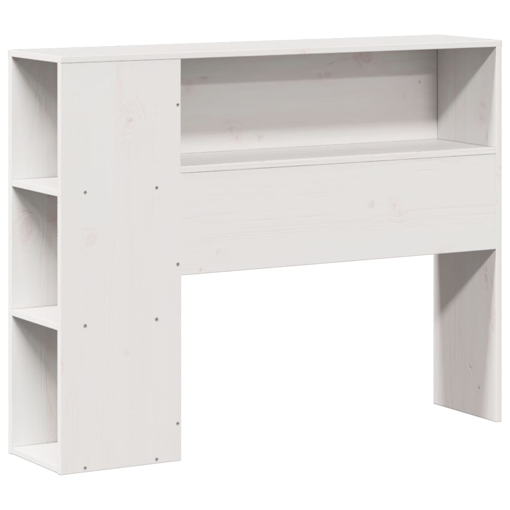vidaXL Pat cu bibliotecă fără saltea, alb, 75x190 cm, lemn masiv pin vidaXL Pat cu bibliotecă fără saltea, alb, 75x190 cm, lemn masiv pin