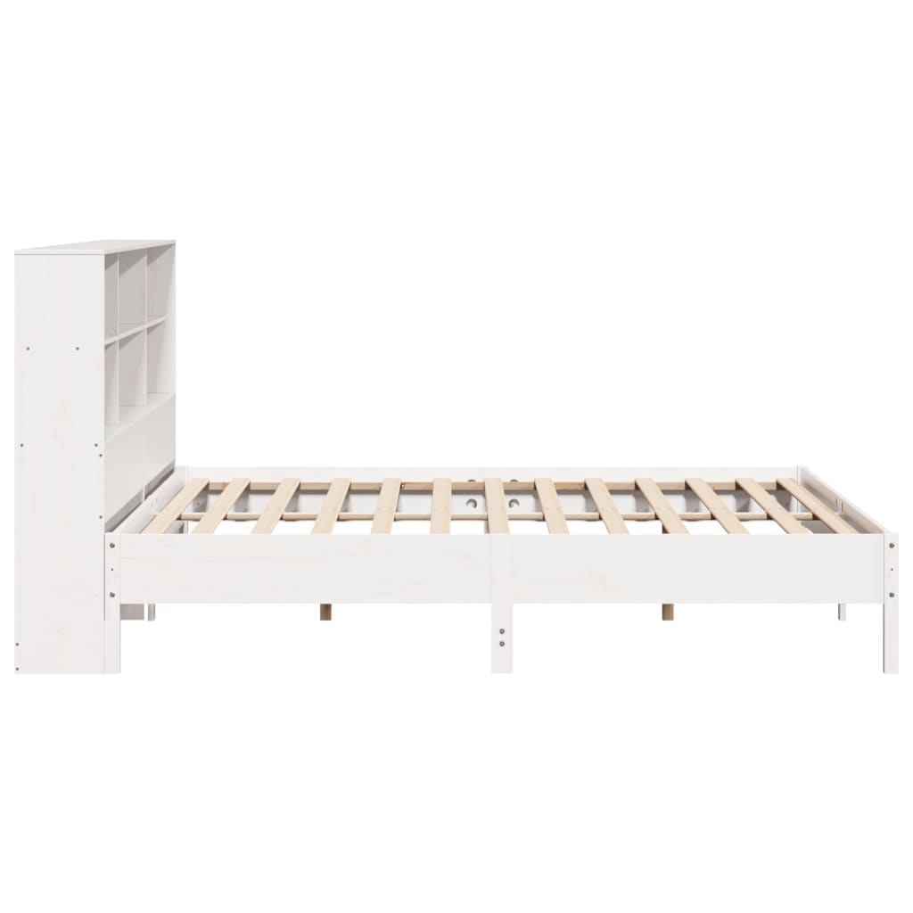 vidaXL Pat cu bibliotecă fără saltea, 180x200 cm, lemn masiv de pin