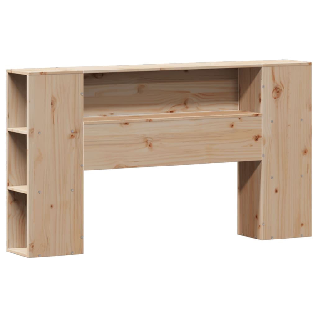 vidaXL Pat cu bibliotecă fără saltea, 150x200 cm, lemn masiv de pin