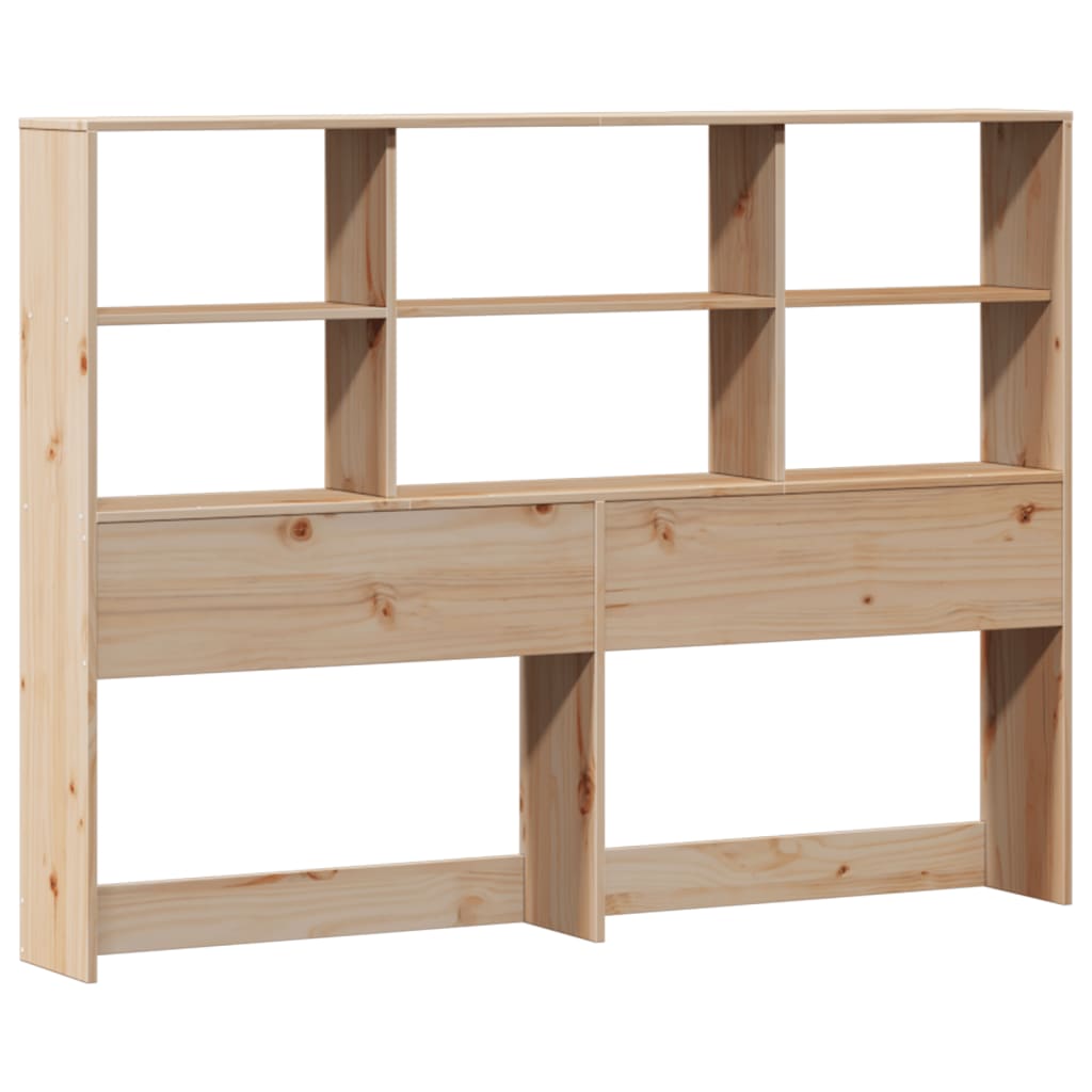 vidaXL Pat cu bibliotecă fără saltea, 160x200 cm, lemn masiv de pin