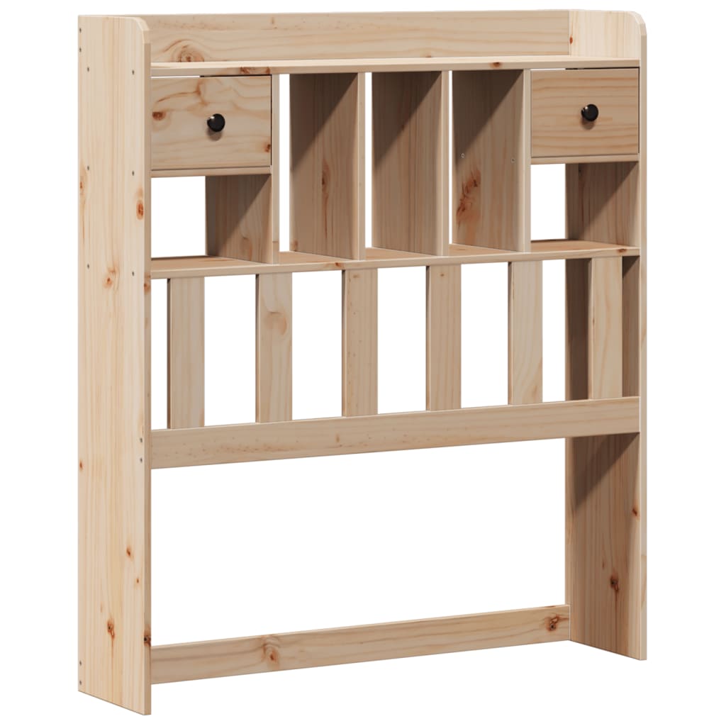 vidaXL Pat cu bibliotecă fără saltea, 90x190 cm, lemn masiv de pin vidaXL Pat cu bibliotecă fără saltea, 90x190 cm, lemn masiv de pin