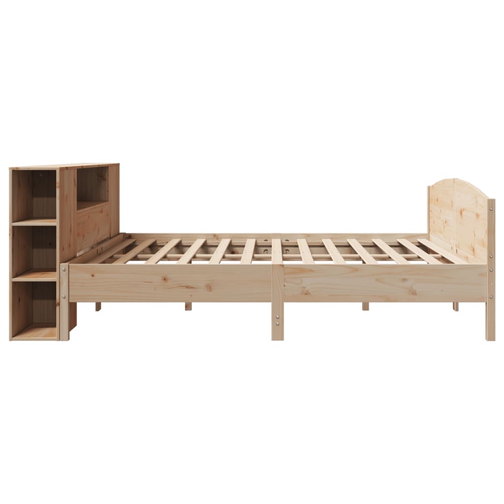 vidaXL Pat cu bibliotecă fără saltea, 180x200 cm, lemn masiv de pin