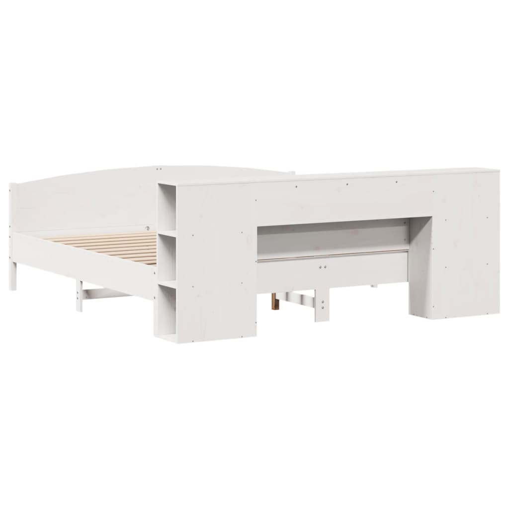 vidaXL Pat cu bibliotecă fără saltea, 180x200 cm, lemn masiv de pin
