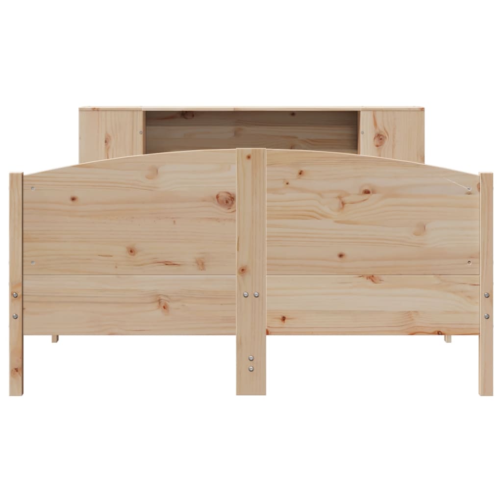 vidaXL Pat cu bibliotecă fără saltea, 150x200 cm, lemn masiv de pin