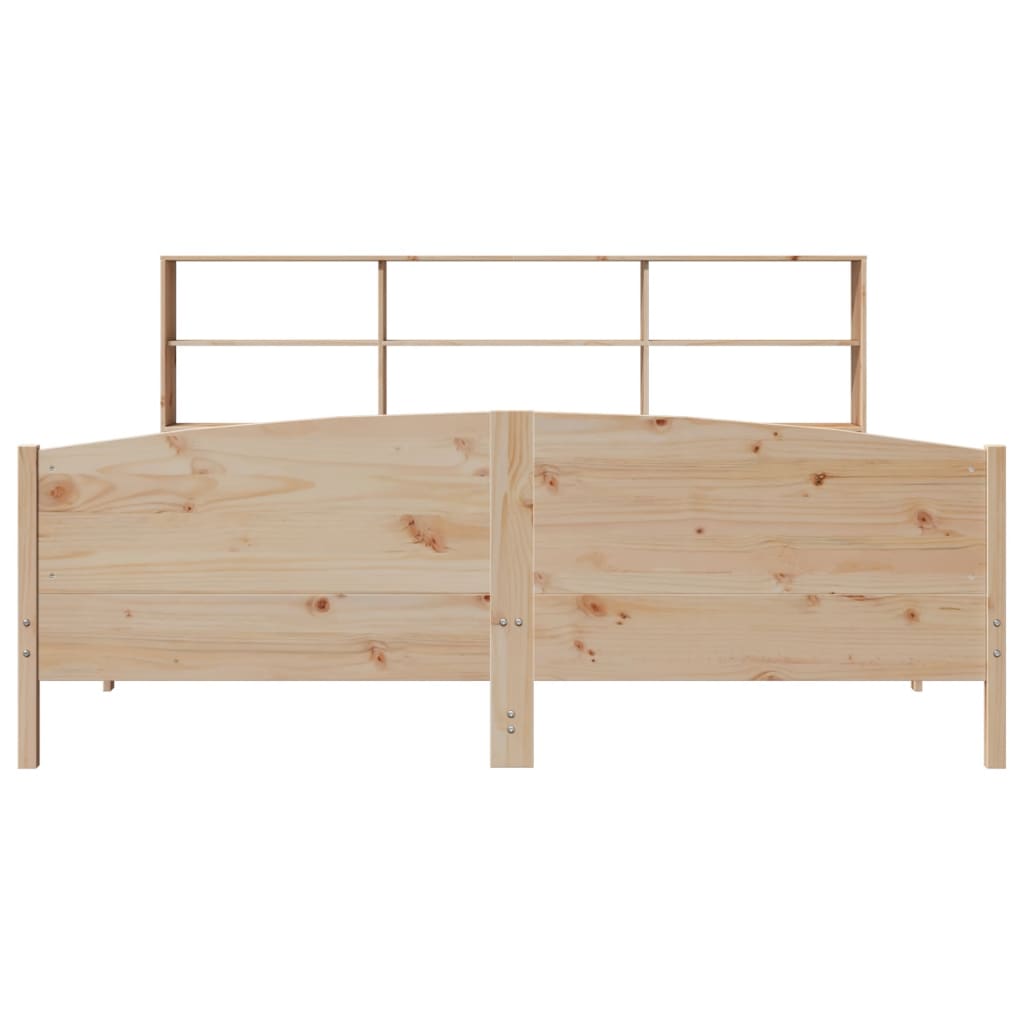 vidaXL Pat cu bibliotecă fără saltea, 180x200 cm, lemn masiv de pin