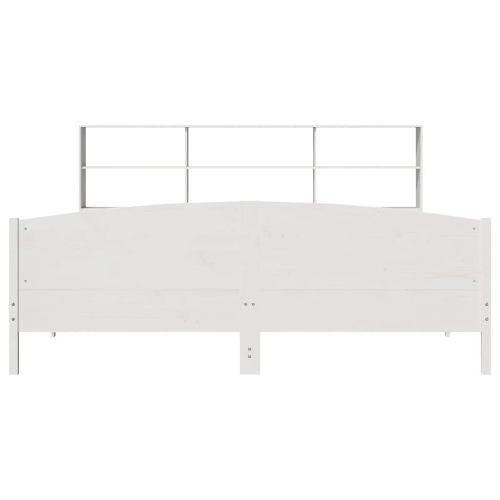 vidaXL Pat cu bibliotecă fără saltea, 180x200 cm, lemn masiv de pin