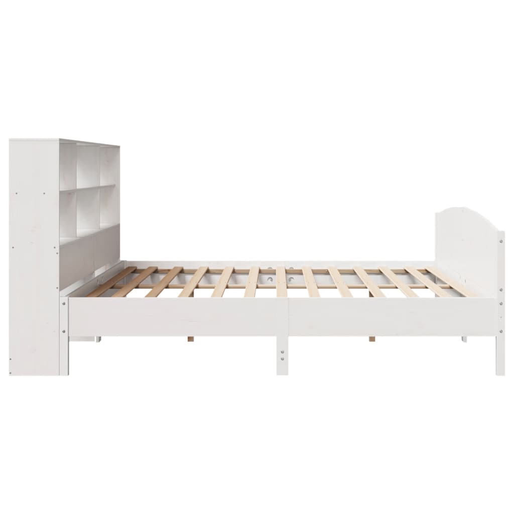 vidaXL Pat cu bibliotecă fără saltea, 180x200 cm, lemn masiv de pin