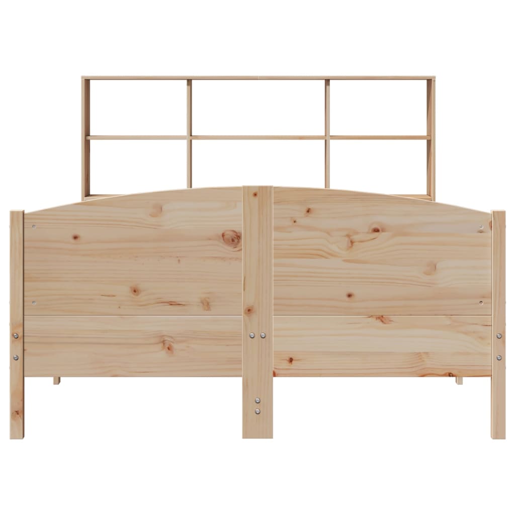 vidaXL Pat cu bibliotecă fără saltea, 160x200 cm, lemn masiv de pin