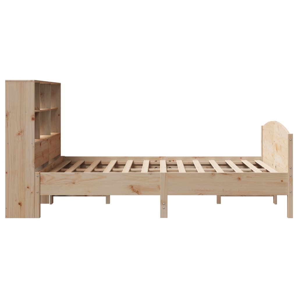 vidaXL Pat cu bibliotecă fără saltea, 160x200 cm, lemn masiv de pin