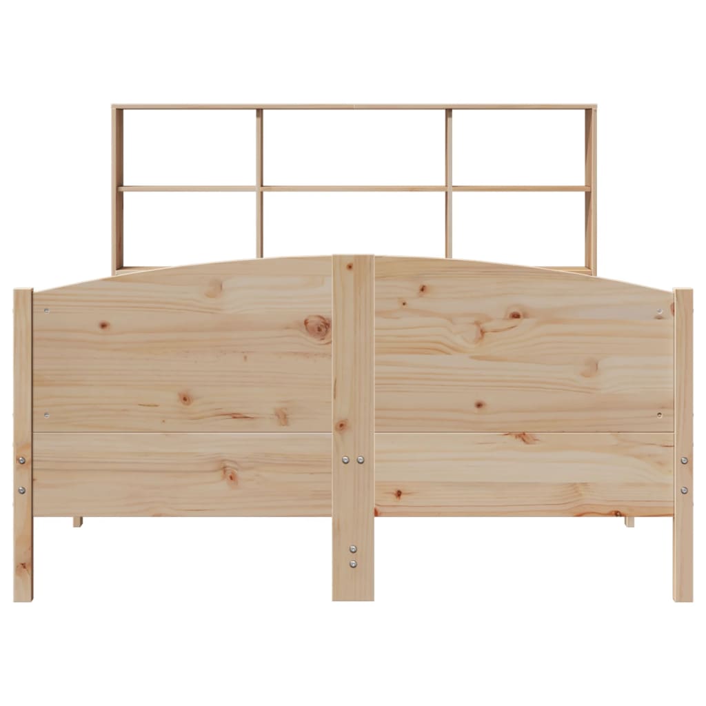 vidaXL Pat cu bibliotecă fără saltea, 150x200 cm, lemn masiv de pin