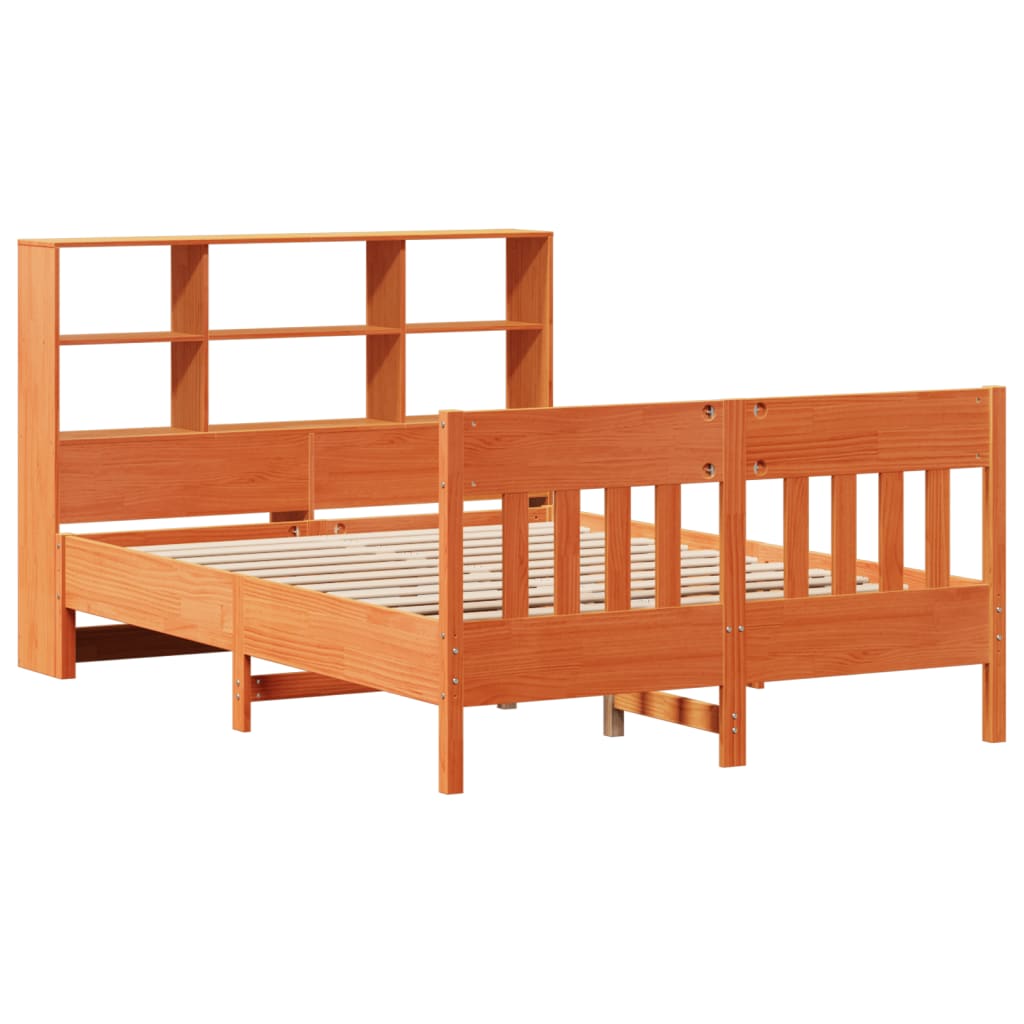 vidaXL Cadru de pat fără saltea, maro ceruit 140x200 cm lemn masiv pin vidaXL Cadru de pat fără saltea, maro ceruit 140x200 cm lemn masiv pin