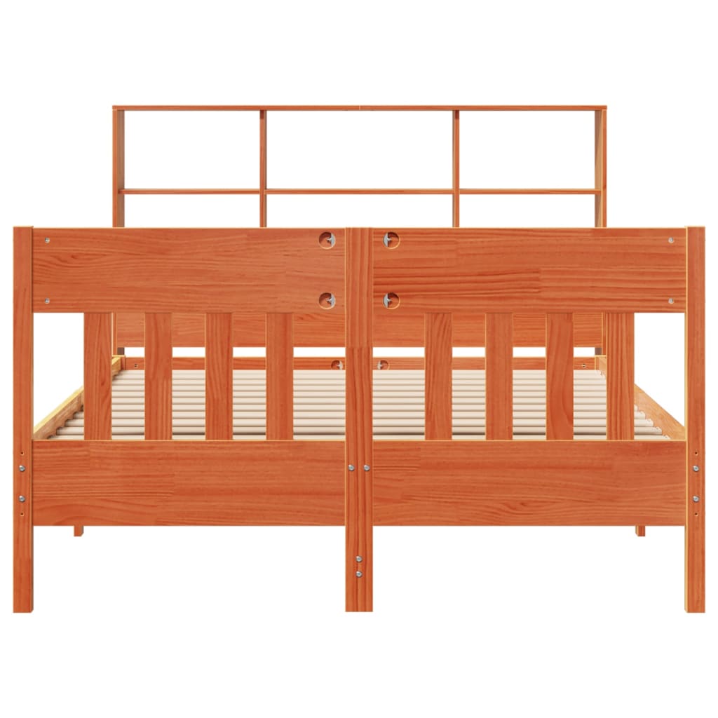 vidaXL Cadru de pat fără saltea, maro ceruit 140x200 cm lemn masiv pin vidaXL Cadru de pat fără saltea, maro ceruit 140x200 cm lemn masiv pin