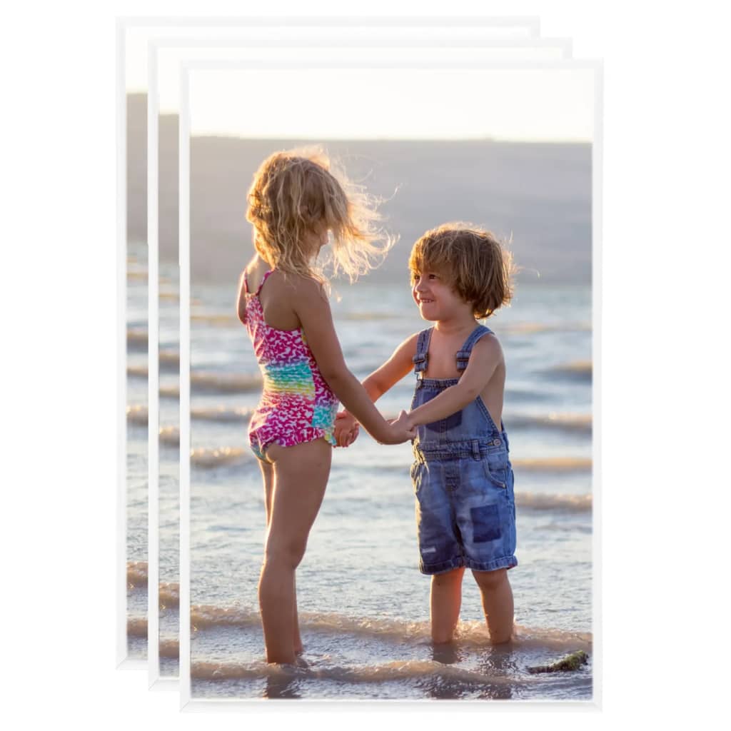 vidaXL Rame foto colaj pentru masă, 3 buc., alb, 13x18 cm, MDF vidaXL Rame foto colaj pentru masă, 3 buc., alb, 13x18 cm, MDF