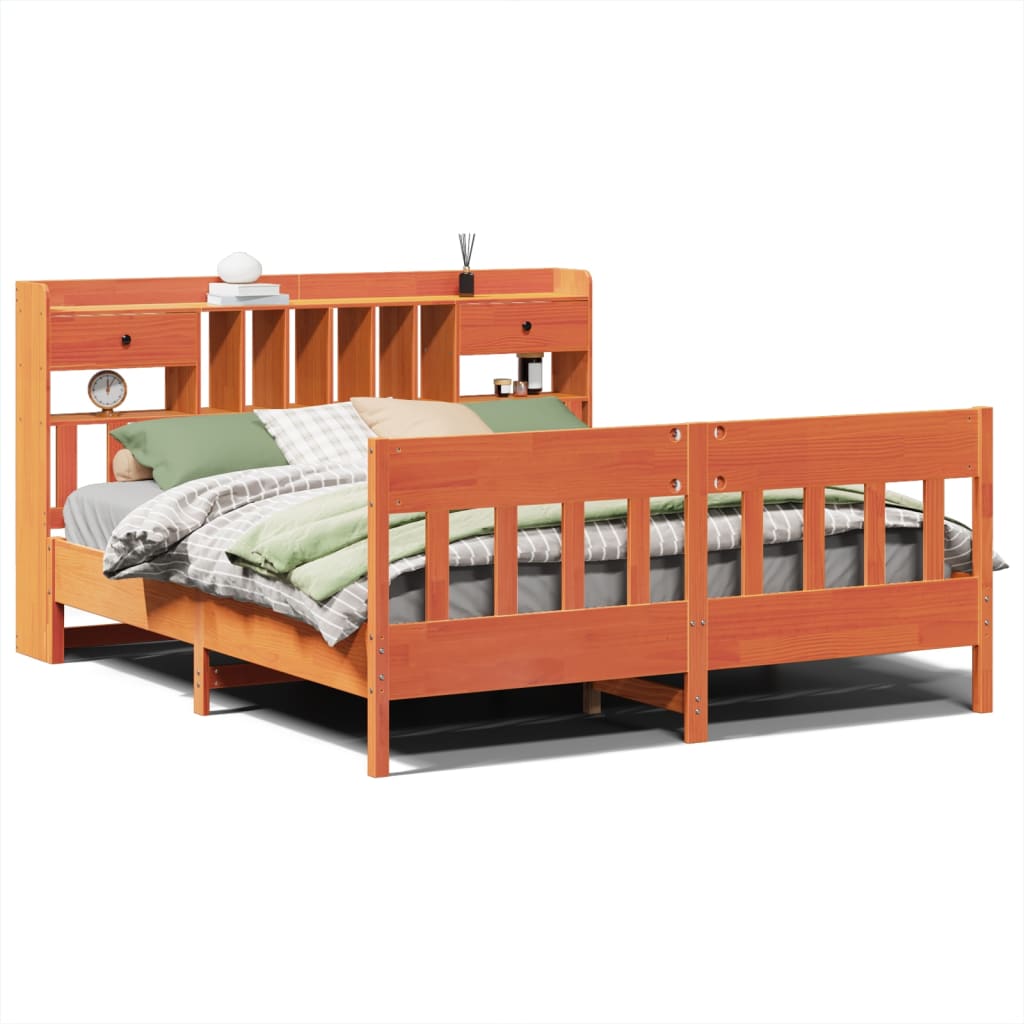 vidaXL Cadru de pat fără saltea, maro ceruit 180x200 cm lemn masiv pin vidaXL Cadru de pat fără saltea, maro ceruit 180x200 cm lemn masiv pin