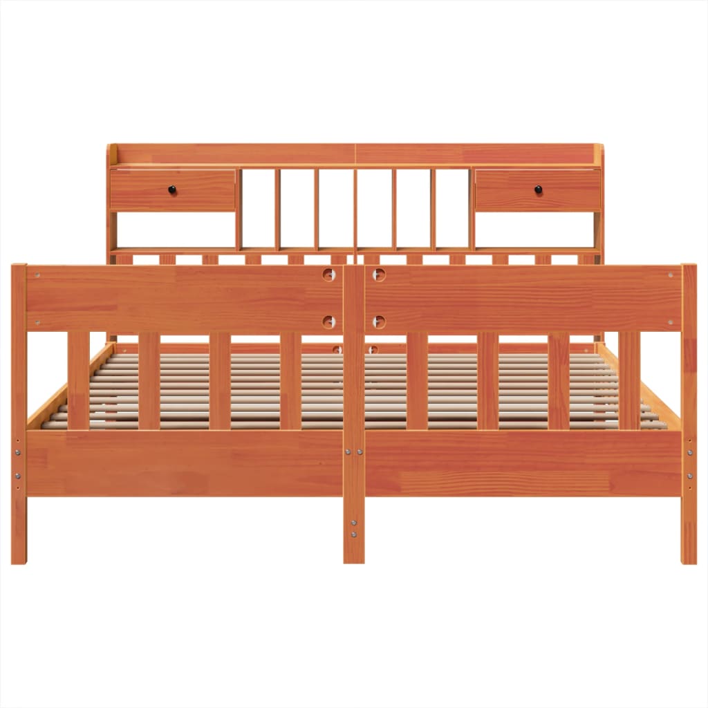 vidaXL Cadru de pat fără saltea, maro ceruit 180x200 cm lemn masiv pin vidaXL Cadru de pat fără saltea, maro ceruit 180x200 cm lemn masiv pin