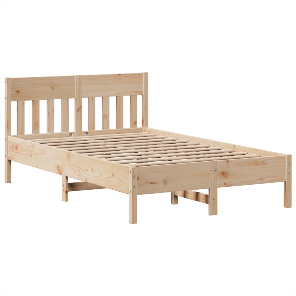 vidaXL Cadru de pat fără saltea, 135x190 cm, lemn masiv de pin vidaXL Cadru de pat fără saltea, 135x190 cm, lemn masiv de pin