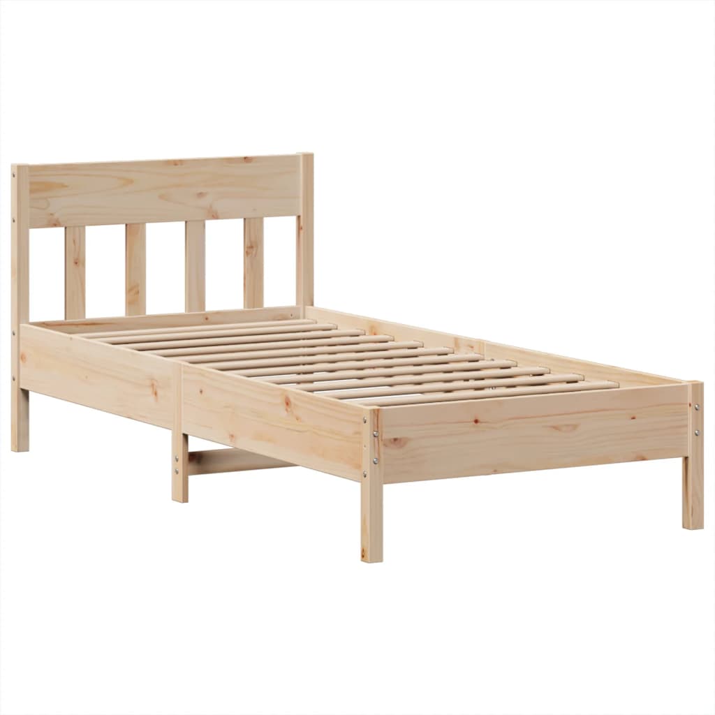 vidaXL Cadru de pat fără saltea, 75x190 cm, lemn masiv de pin