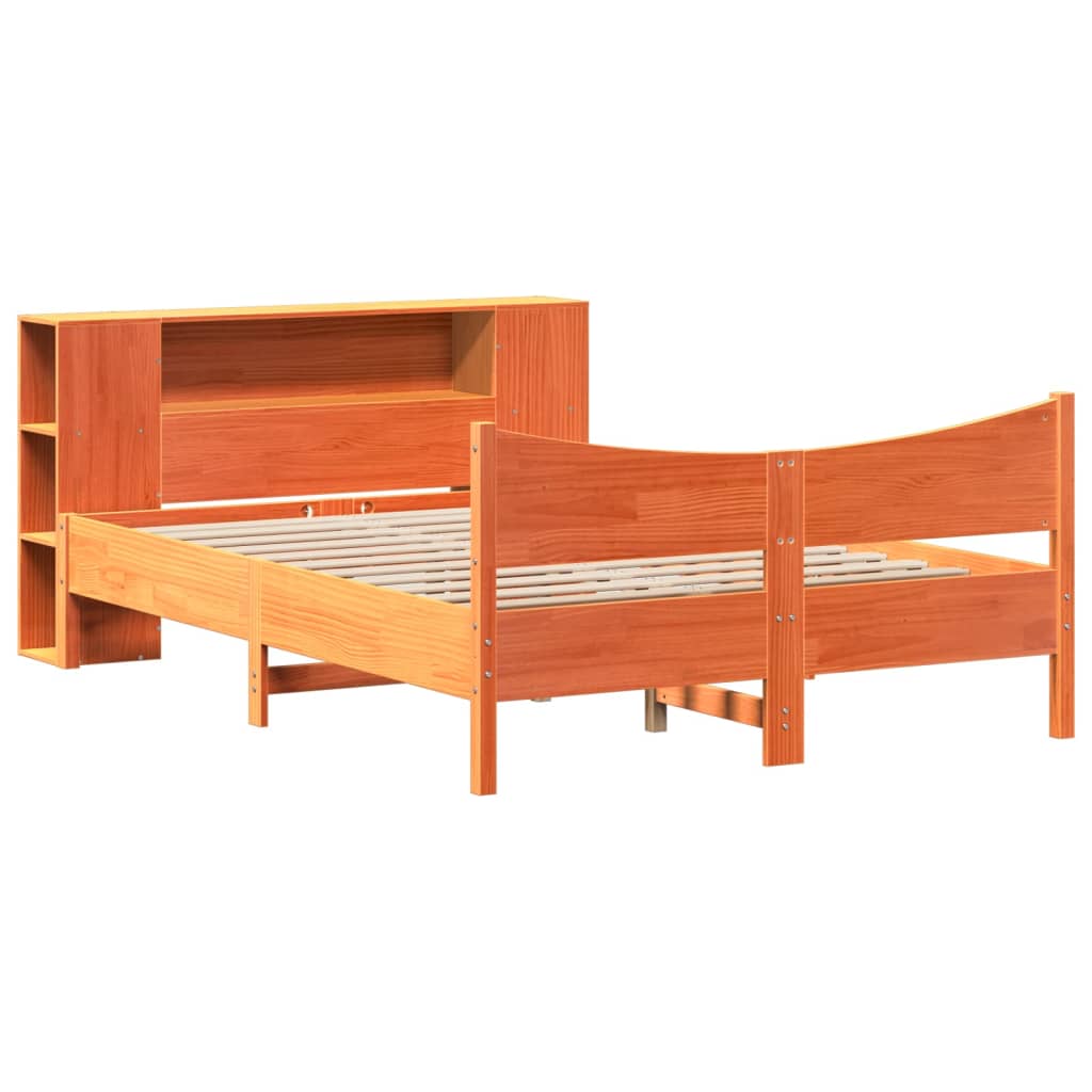 vidaXL Cadru de pat fără saltea, maro ceruit 150x200 cm lemn masiv pin vidaXL Cadru de pat fără saltea, maro ceruit 150x200 cm lemn masiv pin