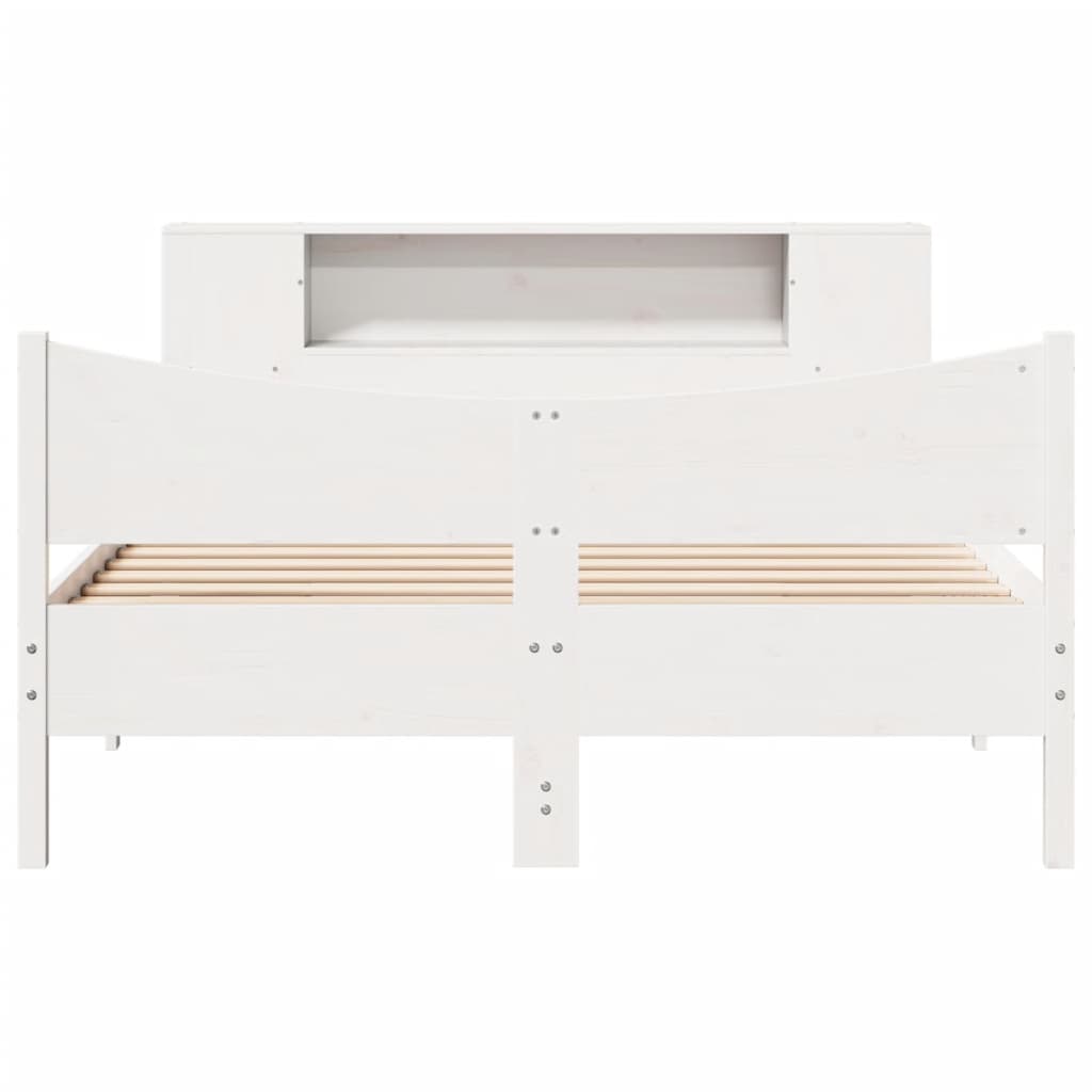 vidaXL Cadru de pat fără saltea, alb, 140x190 cm, lemn masiv de pin vidaXL Cadru de pat fără saltea, alb, 140x190 cm, lemn masiv de pin