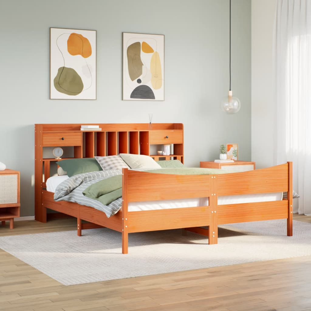 vidaXL Cadru de pat fără saltea, maro ceruit 180x200 cm lemn masiv pin vidaXL Cadru de pat fără saltea, maro ceruit 180x200 cm lemn masiv pin