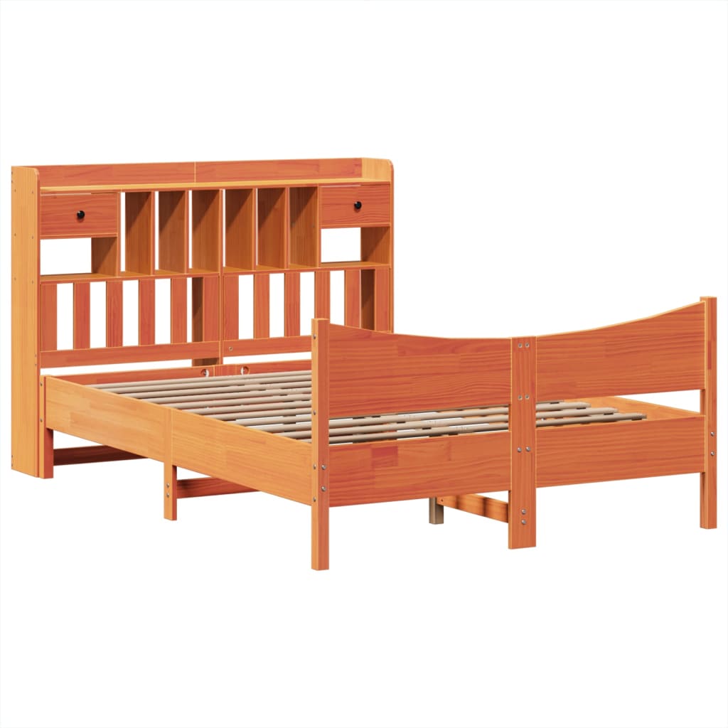 vidaXL Cadru de pat fără saltea, maro ceruit 150x200 cm lemn masiv pin vidaXL Cadru de pat fără saltea, maro ceruit 150x200 cm lemn masiv pin