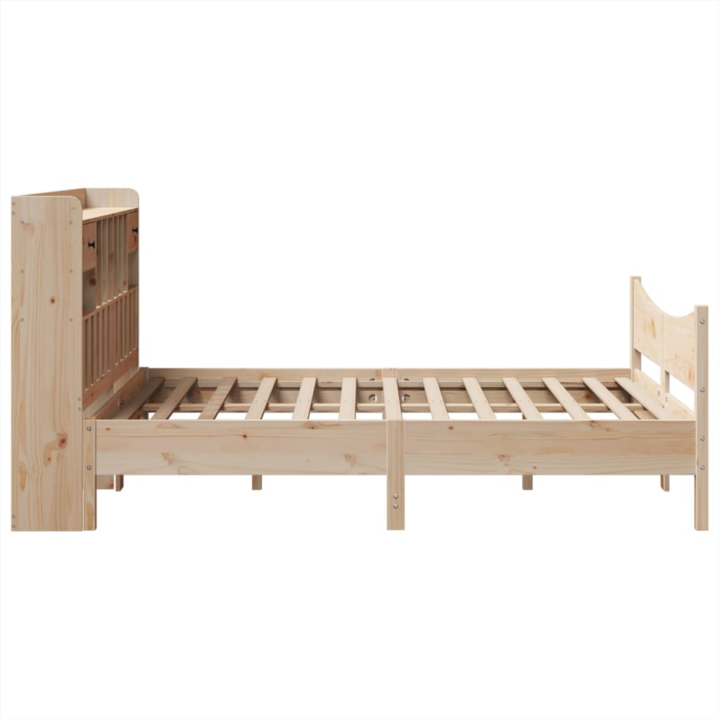 vidaXL Cadru de pat fără saltea, 140x190 cm, lemn masiv de pin
