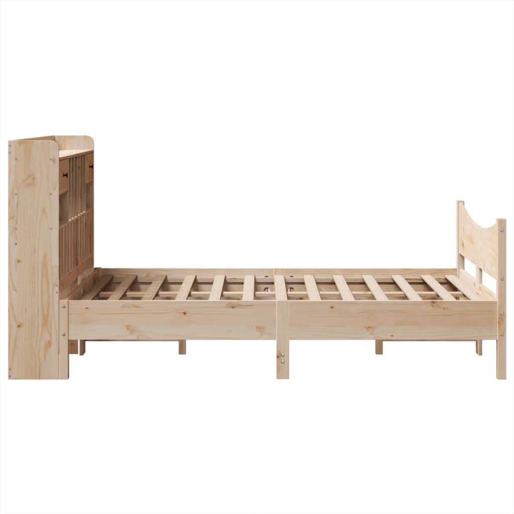 vidaXL Cadru de pat fără saltea, 135x190 cm, lemn masiv de pin