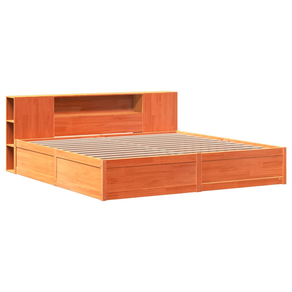 vidaXL Cadru de pat fără saltea, maro ceruit 200x200 cm lemn masiv pin