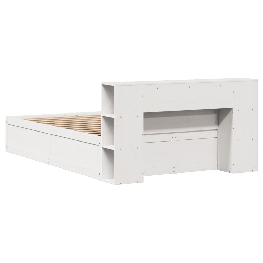 vidaXL Cadru de pat fără saltea, alb, 150x200 cm, lemn masiv pin vidaXL Cadru de pat fără saltea, alb, 150x200 cm, lemn masiv pin