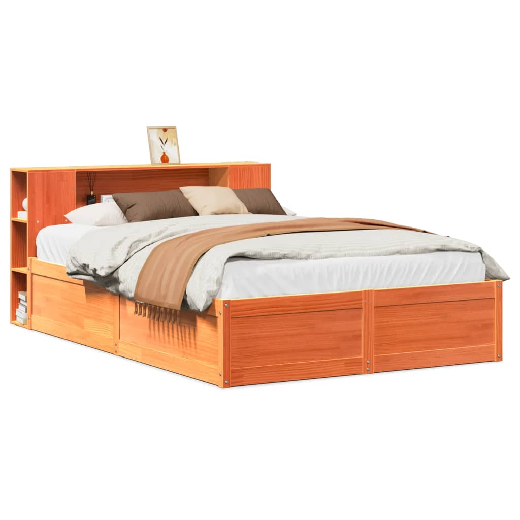 vidaXL Cadru de pat fără saltea, maro ceruit 150x200 cm lemn masiv pin vidaXL Cadru de pat fără saltea, maro ceruit 150x200 cm lemn masiv pin