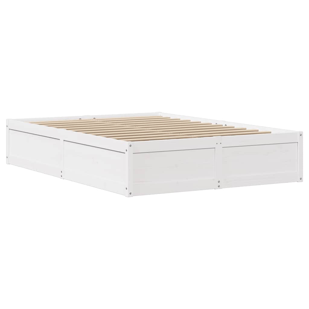 vidaXL Cadru de pat fără saltea, alb, 120x200 cm, lemn masiv pin vidaXL Cadru de pat fără saltea, alb, 120x200 cm, lemn masiv pin